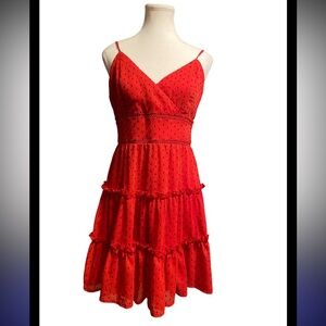 Altar'd State Scarlet Tiered Mini Dress